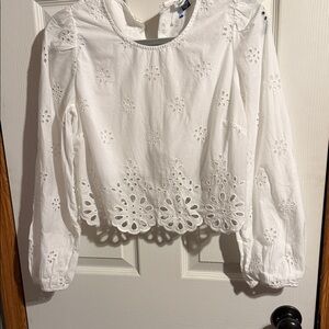 American Eagle Outfitters White Eyelet Blouse